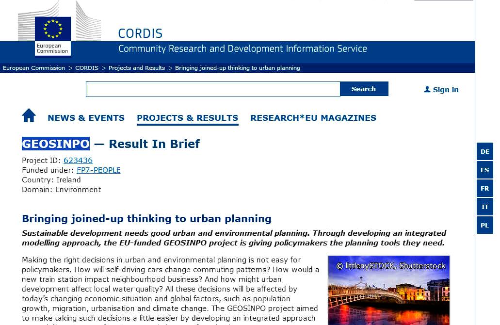 CORDIS community research and development information service