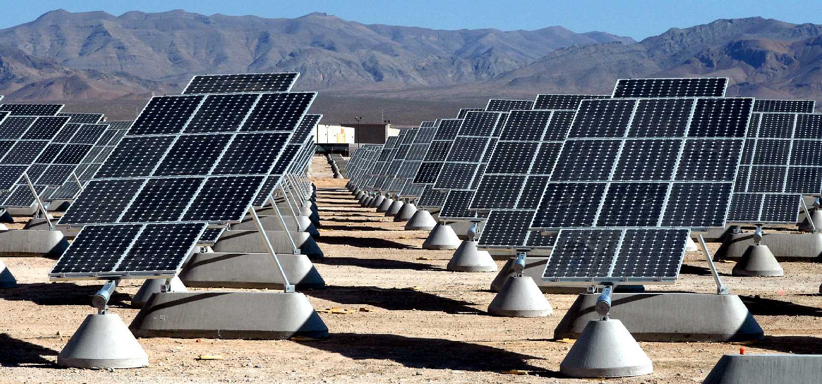 Solar farm generating electricity at Nevada, USA