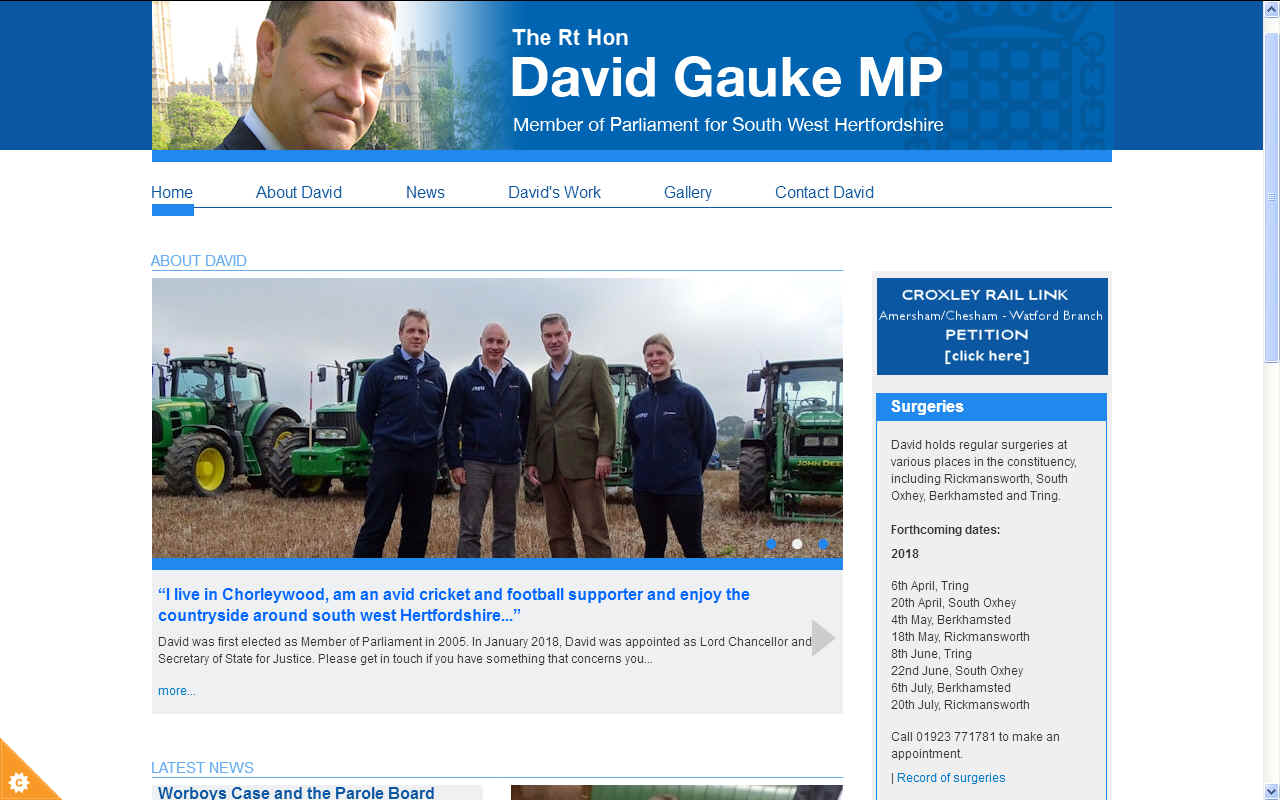 David Gauke MP website South West Hertfordshire