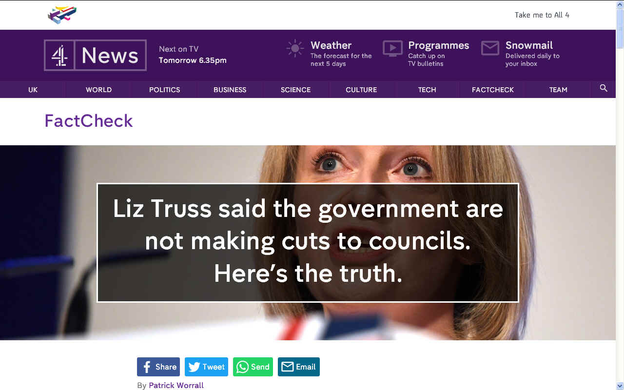 Liz is Trussed by controversial statement as to council cuts