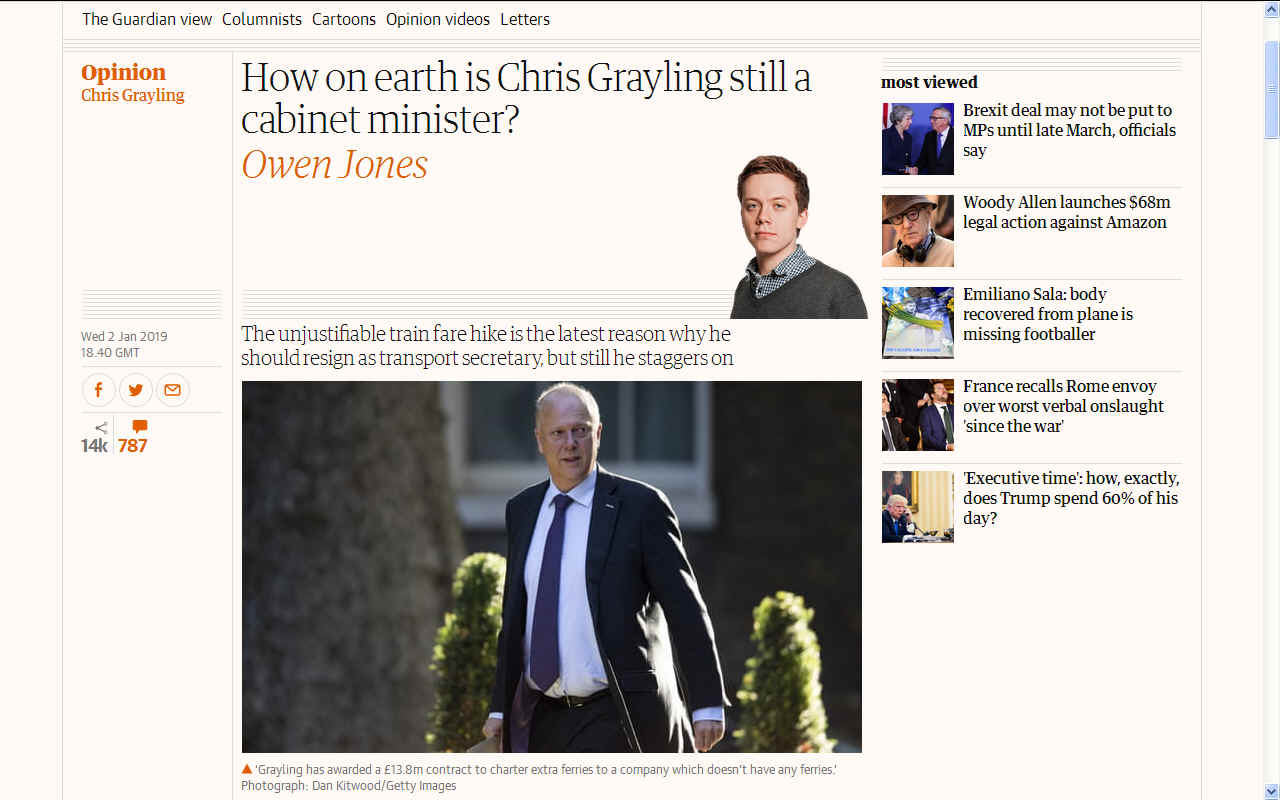 How on earth is Chris Grayling still a cabinet minister?