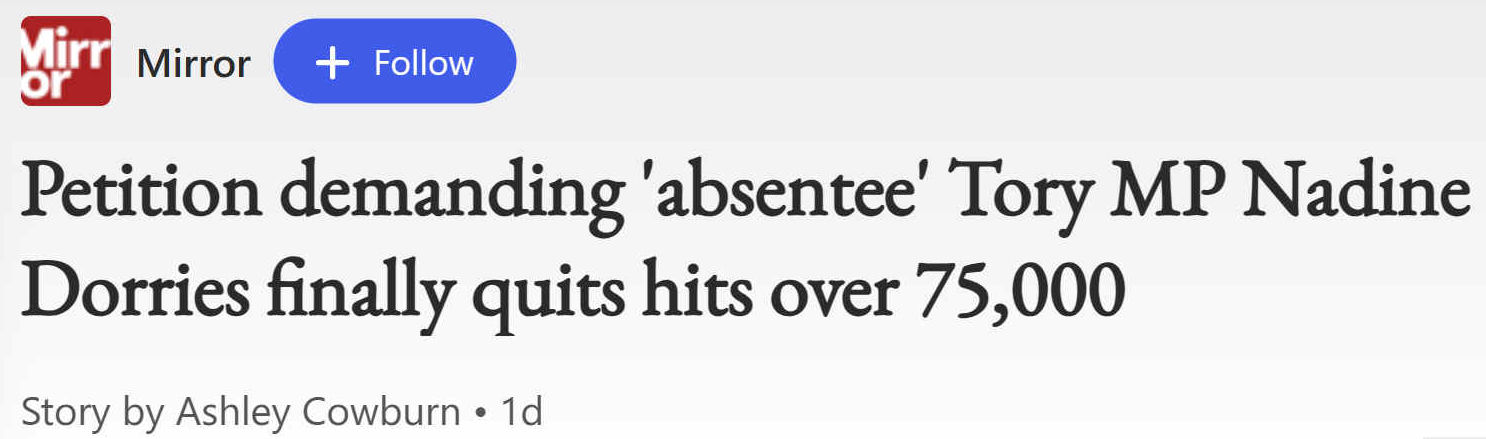 Petition 75,000 strong demands Nadine Dorries stands down