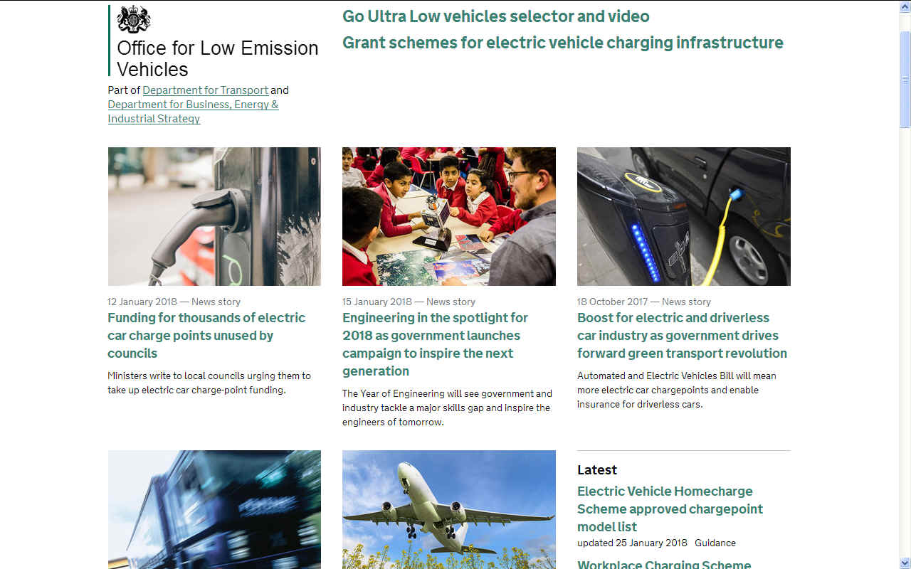 Office for low emission vehicles electric vehicle charging points