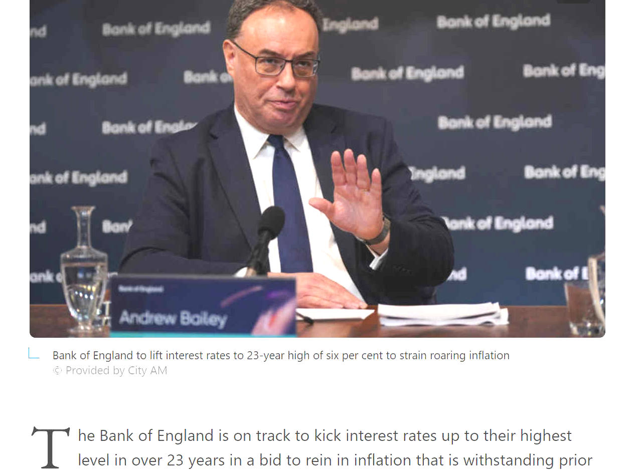 The Governor of the Bank of England, Andrew Bailey